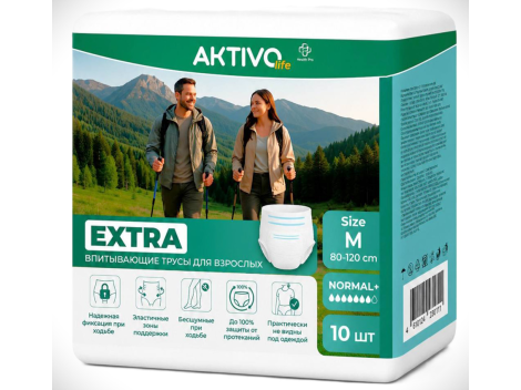 Впитывающие трусы для взрослых AKTIVO LIFE EXTRA M, 10 шт
