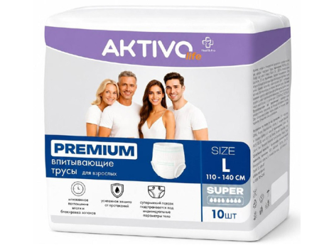 Впитывающие трусы для взрослых AKTIVOLIFE PREMIUM L, 10 шт